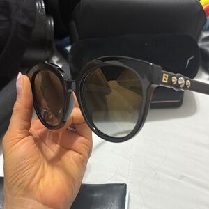 Fendi Black Sunglasses with Gold Accents